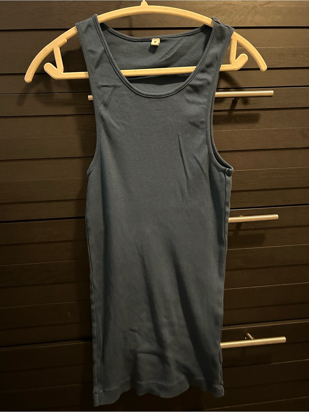 Elwood Blue Ribbed Tank Top